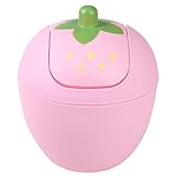 DOITOOL Mini-Mülleimer mit Schwingdeckel, Kunststoff, für Tisch, Schreibtisch, Auto (Pink)
