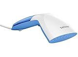 Philips Tragbare Dampfbürste GC300/20 - 1000 W, konstanter Dampfausstoß von 20 g/Min., kompakte Lösung für einfaches Glätten, blau/weiß