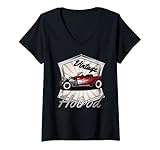 Damen Retro Hotrod, Custom Car-Enthusiasten, Herren Vintage Hot T-Shirt mit V