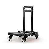 Yeah-hhi Sackkarre 4-Rad-Klapp-Gepäckwagen Trolley Nieten-Universalrad mit ausziehbarer Basis Einstellbare Höhe zum Tragen Schwerer Geg