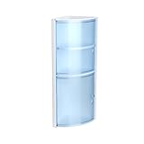 TATAY 4480100 Eckregal mit 2 Türen Kunststoff blau transparent 20 x 20 x 62,5 