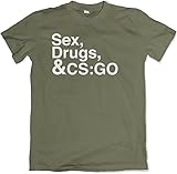 Teamzad Sex Drugs and CSGO Funny Parody PC Gaming Mens Green T Shirt XL