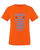 Comedy Shirts - Ich arbeite verdammt hart damit Mein Schaeferhund. - Jungen T-Shirt - Orange/Blau-Braun Gr. 122/128