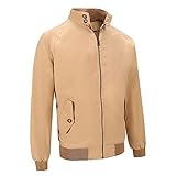 AUMELR Herren Harrington Jacke Herrenjacke Scooterjacke Retrostyle Bomberjacke Vintage  Herrenmode Hautenge Jacke Slim Fit Khaki XXL