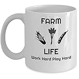 Farm Life Kaffeetasse Work Hard Play Hard in The Fields and in The B