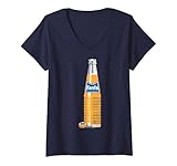 Damen Coca-Cola Fanta Old School Vintage Bottle Orange Flavor T-Shirt mit V