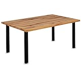 Staboos Esszimmertisch Massivholz - hochwertiger Holztisch Buche wild (160x80x4 cm) U-Gestell Esstisch - Büro Tisch - Handgefertigter Holz Tisch mit Bioöl b