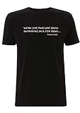 Pink Floyd T-Shirt Wish You were Here Lyrics We're just Two Lost Souls Swimming in a Fish Bowl Song-Zitat Band Gig, Musiktext, Schwarz , XXL