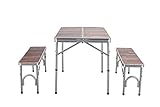 ALPHA CAMP Tragbar Campingtisch mit Stühlen Klapptisch Set für 4 Personen Höhenverstellbar Picknicktisch Falttisch, Multifunktionstisch Reisetisch, Ideal für Camping, Garten, Party, Buffet, BBQ