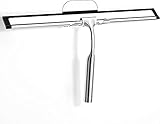 Fitfirst Dusche Abzieher 26cm Edelstahl Fensterabzieher, Duschabzieher fensterwischer mit 3M-Klebehaken für Badezimmer Fenster, Spiegel, Duschtür, F