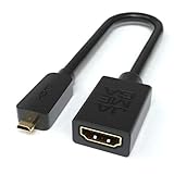 JAMEGA – Micro HDMI Adapter | Micro HDMI Stecker auf HDMI Buchse Audio Video Übertragung 3D 4K UHD 2160p Full HD 1080p ARC HDMI Typ D auf Typ A Adapterkabel kompatibel mit Raspberry Pi 4, Gop