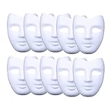Meimask DIY Weiße Maske Zellstoff Blank Handgemalte Maske Persönlichkeit Kreative Freie Design Maske Weiß 10 stücke(V Gesicht)