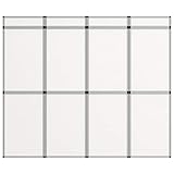 vidaXL 12-Panel Messewand Faltdisplay Stellwand Faltwand Messetafel Messestand Promotionswand klappbares Display Raumteiler 242×200 cm Weiß
