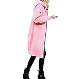 Pianshanzi Damen Hoodie Jacke Langarm Kapuzenjacke Lang Mäntel Outwear Lässiges Einfarbig Wintermantel Softshelljacke mit Kapuze Wollmantel Reißverschluss Hoodie Warm Cardigan Blumen Druck Park