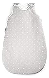 Ehrenkind® Babyschlafsack Rund | Bio-Baumwolle | Ganzjahres Schlafsack Baby Gr. 62/68 Farbe Grau mit weißen Punk