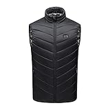 OverstepA Beheizte Weste mit 9 Heizzonen 3 Heizstufen Beheizbare Warme Winterweste USB Elektrisch Unisex Wasserdicht Maschinenwaschbar Warme Weste für Männer/Frauen O