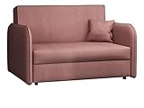 Mirjan24 Sofa Viva Loft II mit Schlaffunktion, Couch 2 Sitzer Polstersofa mit Bettkasten inkl. Kissen, Sofagarnitur, Schlafsofa, Bettsofa, Wohnlandschaft, Farbauswahl (Mono 235)