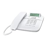 Gigaset DA611 - Schnurgebundenes Telefon mit Freisprechfunktion - Telefonbuch mit VIP-Kennzeichnung - Kurzwahl-Einträge - Anrufanzeige (CLIP) - Anrufliste - Tastensperre, weiß