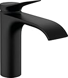 hansgrohe Waschtischarmatur Vivenis, Wasserhahn Bad mit Auslauf Höhe 110 mm, mit Zugstange, Badarmatur wassersparend, Mattschw