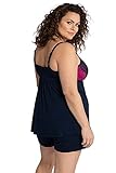 Ulla Popken Damen große Größen Übergrößen Plus Size Shorty, Zweiteiler, Top, Spitzeneinsatz, Panty Marine 58+ 792630130-58+