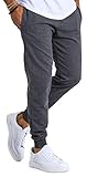 Björn Swensen Jogginghose Herren Baumwolle Jogging Hose Männer Sporthose lang Freizeithose Trainingshose Jogger Slim Fit BS3001 Dunkel Grau S