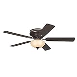 Westinghouse Lighting cm Deckenventilator Everett mit Einzelleuchte und fünf Flügeln, Ausführung in Espresso mit Lampenschirm aus Scavoglas, 7215440
