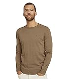 TOM TAILOR Herren Melierter Strickpullover,18950 - Havana Brown Melange,XL