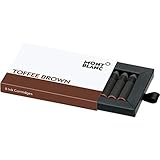 Montblanc Tintenpatronen Toffee Brown 105189 – Hochwertige Tinte für Füllfederhalter Karamell Braun – 1 Schachtel à 8 Füllerp