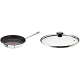 Tefal Jamie Oliver Pfanne, Bratpfanne, 20cm, alle Herdarten, integrierter Temperaturanzeiger, Antihaft-Versiegelung, Edelstahl & 280977 Glasdeckel 28 cm mit Ring