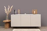 Flinks Sideboard “Irina Trio” Perle matt Marmor. Schraubenlos steckbare Kommode, Beistellschrank aus Holz, Made in Germany |175x40x87 (B/T/H in cm)