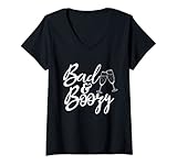 Damen Bad & Boozy Party Trinken Bachelorette Party Matching Funny T-Shirt mit V