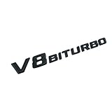 2pcs V8 BITURBO Logo Emblem Aufkleber Seitenkotflügel - Links & Rechts Selbstklebendes Typenschild Für Mercedes-Benz AMG Dekoration M