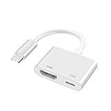 Lighting zu HDMI-Adapter,1080P HDMI Digital AV-Adapter,HDMI-Kabeladapter kompatibel mit Phone,Pad,Pod auf HD-TV/Monitor/Projektor - Weiß