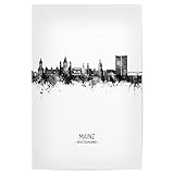 artboxONE Poster 30x20 cm Städte Mainz Germany Skyline BW hochwertiger Design Kunstdruck - Bild Mainz City Cityscap