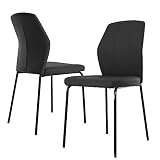 Moderne Esszimmerstühle 2er Set, mit PU Leder Metallbeinen, Küche Wohnzimmer Stühle Essstühle mit SGS Zertifik