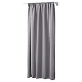 WOLTU #330, Vorhang Gardinen Blickdicht mit Kräuselband für Schiene, 250g/m2 Schwerer Verdunklungsvorhang Thermovorhang lichtdicht für Wohnzimmer Schlafzimmer Küche, 135x245 cm, Grau, (1 Stück)