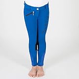PFIFF 102843 Reithose Born to Ride, Vollbesatzhose Kinderreithose Kinder Mittelblau 134