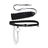 DSJTCH 2 stücke Frauen Taille Gürtel Kunstleder Korsett for Frauen Pu. Ledergurt-Körpergürtel (Belt Length : 31.4 inch, Color : Black)