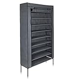 your GEAR Schuhschrank Grado - Stoffschrank 90 x 30 x 175 cm Schrank mit 9 Fächern für ca. 35 Paar S