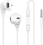 SAMERIVER für 3.5mm In-Ear kopfhörer mit Kabel, Ear kopfhörer Kabel Ohrhörer mit Mikrofon und Lautstärkeregler für iPhone, Pod, Pad, MP3, Huawei, Samsung, Leichte Ohrhörer mit 3.5mm Kopfhörern-Weiß