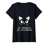 Damen Baumwolle Katzenhaare - Cat Sprüche - Katzen T-Shirt mit V