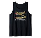 P-40 Warhawk Amerikanisches WW2 Kampfflugzeug Diagramm Tank Top