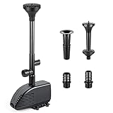 IREENUO 2500L/H 45W Wasserspielpumpe Multifunktions-Teichpumpe mit 4 Düsen für Brunnen Aquarium G
