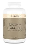 Body Ex Maca Kapseln 4000 mg + L-Arginin. Mit Vitamin C,B6,B12 & Zink, 240 vegane Kapseln, hochdosiert - Made in Germany