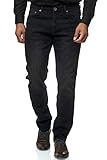 JEEL Herren-Jeans - Regular Fit Straight Cut - Stretch - Jeans-Hose Basic Washed 06-schwarz 34W / 32L