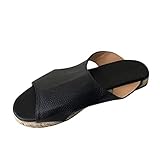 Size Flat Women's Fish Slip-Toe Slippers Mouth Buckle Plus Beach Leisure Women's Casual Shoes (Black, 37)