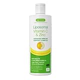 Liposomales Vitamin C (1000mg) plus Zink, Selen & Kupfer, hochdosierte Immunsystem Stärkung in flüssiger Form, für Erwachsene & Kinder, Zitrone-Vanille Geschmack, 30