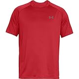 Under Armour Tech 2.0 Shortsleeve, atmungsaktives Sportshirt, kurzärmliges und schnelltrocknendes Trainingsshirt mit loser Passform Herren, Rot (Red / Graphite) , M