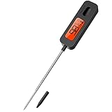 BFOUR Digitale Bratenthermometer Koch Fleischthermometer Küche Thermometer Grillthermometer für BBQ Fleisch Grill Milch Wasser (Schwarz)