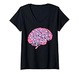 Damen Neuronales Netzwerk Cooles Data Science Deep T-Shirt mit V